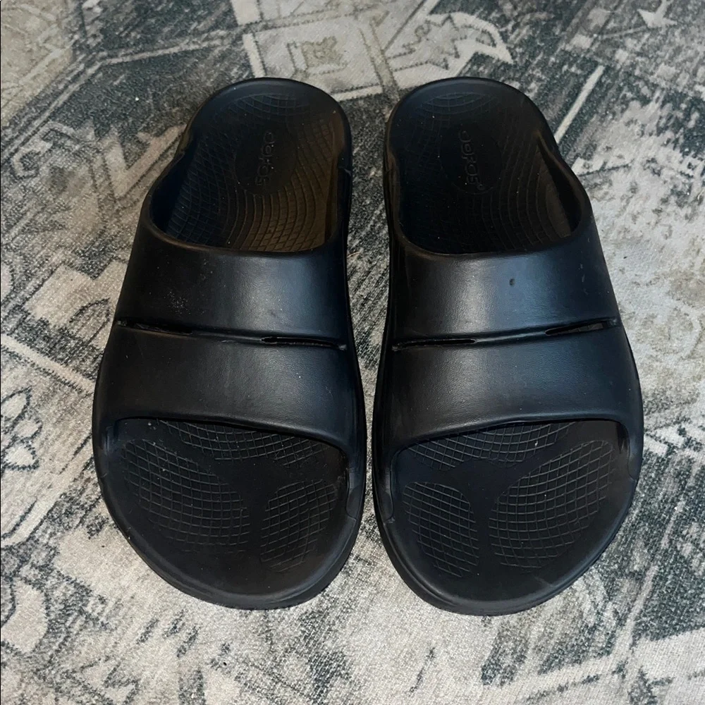 OOFOS OOahh unisex Recovery Slide black size women’s mens 9 - Picture 4 of 8